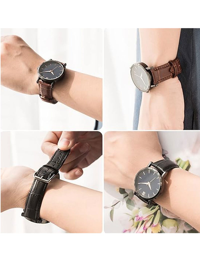 Adando - Adando Genuine Leather Watch Strap Soft Bamboo Pattern Genuine Cowhide Leather Strap Leather Replacement Watch Band for Men Women 20mm 22mm Replacement Bands for Watch Accessories for Watch - Image 1