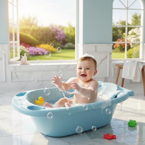 Valajogi Portable Foldable Adult Bathtub for Home, Large Plastic Soaking Tub with Drain Pipe, Freestanding Spa Bath Tub for Hot & Cold Bath, Balcony & Small Bathroom Use (Panda) - Image 3