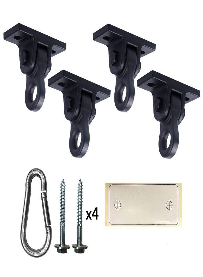 ABUSA Heavy Duty Black Swing Hangers Screws Bolts Included Over 5000 lb Capacity Playground Porch Yoga Seat Trapeze Wooden Sets Indoor Outdoor (4 Pack) - Image 1