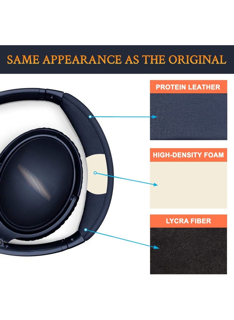 شابية وسادات أذن + غطاء حماية لعصابة الرأس، طقم استبدال لسماعات Bose QuietComfort 35 QC35 وQC35 ii فوق الأذن - أزرق - Image 4