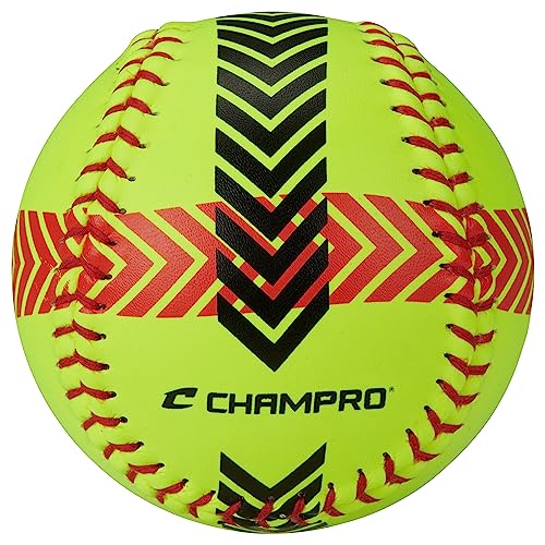 Champro Striped Training Softball Set (Optic Yellow, 12-Inch) - Image 2