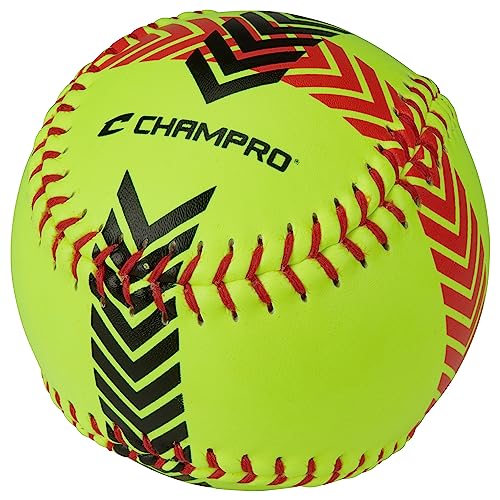 Champro Striped Training Softball Set (Optic Yellow, 12-Inch) - Image 5