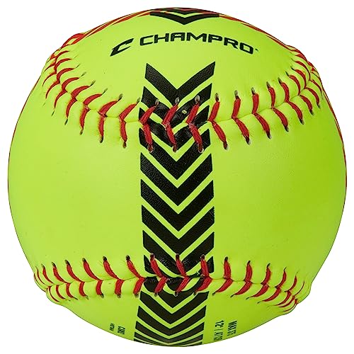 Champro Striped Training Softball Set (Optic Yellow, 12-Inch) - Image 3