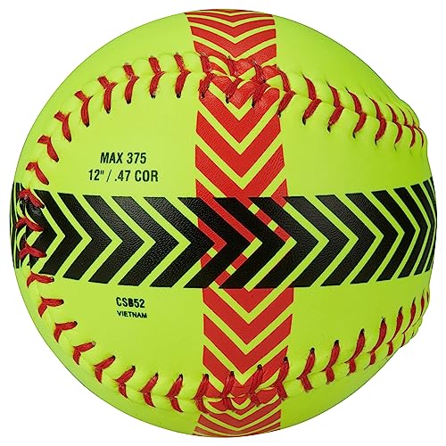 Champro Striped Training Softball Set (Optic Yellow, 12-Inch) - Image 4