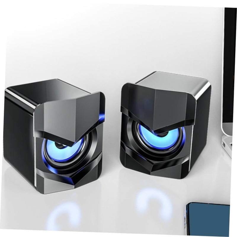 Black Wired USB Computer Speakers with Subwoofer for Desktop Laptop - Image 4