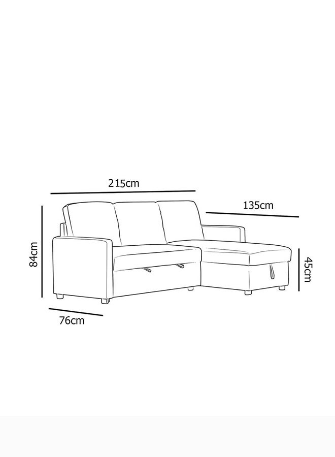 MAF furniture Maf Diwan Sofa Cum Bed With Cushions L-Shaped Storage Space | Convertible Living Room Furniture Maf-S05- Blue  - Image 3