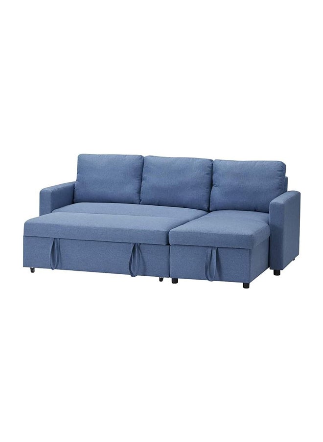 MAF furniture Maf Diwan Sofa Cum Bed With Cushions L-Shaped Storage Space | Convertible Living Room Furniture Maf-S05- Blue  - Image 1