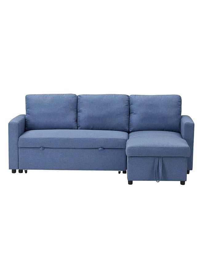 MAF furniture Maf Diwan Sofa Cum Bed With Cushions L-Shaped Storage Space | Convertible Living Room Furniture Maf-S05- Blue  - Image 3