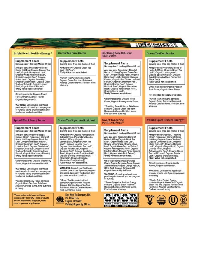 Yogi Organic Tea Energy Sampler Box (32 Tea Bags) - 8 Energizing Black & Green Teas - Contains Caffeine - Gift Set & Variety Pack - Image 2