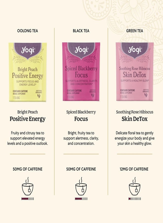Yogi Organic Tea Energy Sampler Box (32 Tea Bags) - 8 Energizing Black & Green Teas - Contains Caffeine - Gift Set & Variety Pack - Image 4