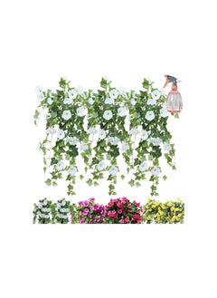 Uv Simulation Artificial Flower, Artificial Petunias for Outdoors, Artificial Petunias for Outdoors Uv Resistant, Petunias Artificial Flowers Realistic Home Decor Garden Plants (3, White)