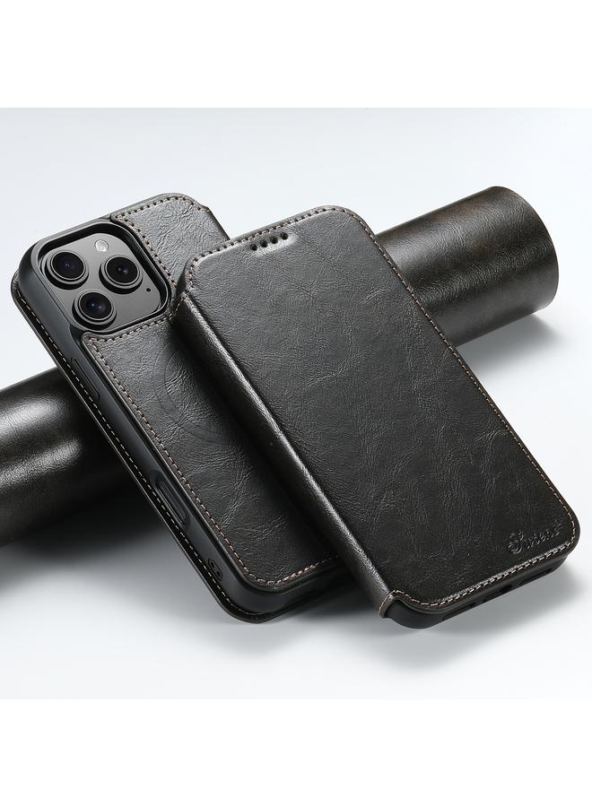Suteni Case For iPhone 16 Pro Max J05 Leather Magnetic MagSafe Phone Case - Image 1