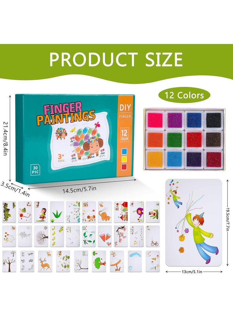 Finger Paint for Kids 3+ Years, Coloring Books, Non-Toxic Water Paint, Portable Creative Kit with Stampers for Travel (12 Colors) - Image 3