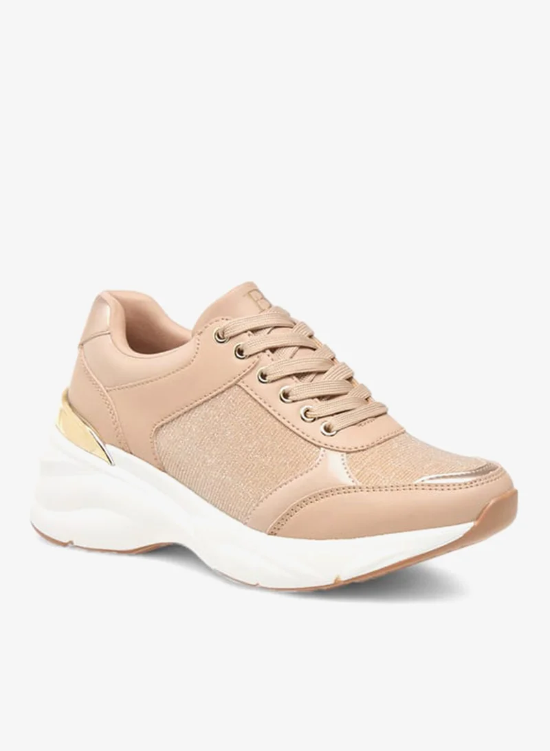 فلورا بيلا من شو إكسبرس سنيكرز نسائي لامع بنقوش مع رباط