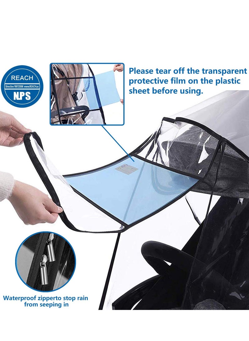 DOOKOO Stroller Rain Cover,Universal Stroller Accessory,Waterproof, Windproof Protection,Protect from Dust Snow,Baby Travel Weather Shield  - Image 2