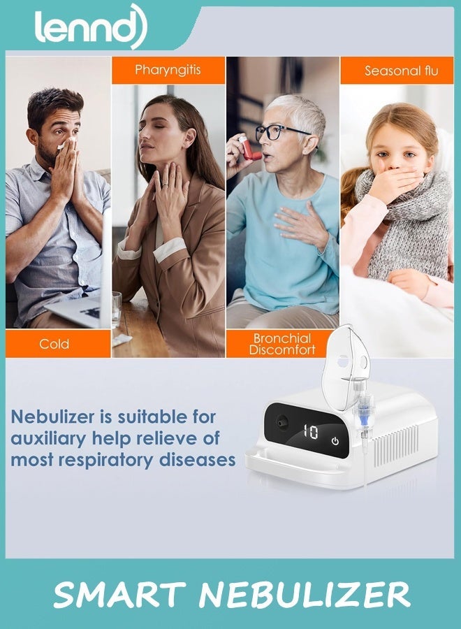 LENND Smart Nebulizer, Smart Digital Display Nebulizer for Adults and Children, Accessory Device for Single Patient Use, Low Noise Compression Nebulizer (Direct Patient Interface) - 145 - Image 5