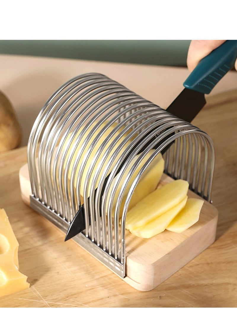 Excefore Bread Slicer,  Toast Slicer, Toast Cutting Guide for Homemade Bread, Bread Slicing Guide, Fixed Stainless Steel Food Slicer, Enjoy Homemade Bread Like Bagel, Sourdough, Cake - Image 4