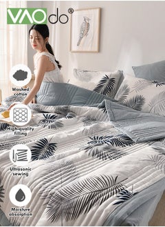 VAOdo Queen Size Quilt  Overall washable Soft Blanket  Washed Cotton Material Bed Quilt Soft and Breathable Lightweight for Spring Summer Autumn Air-conditioned Room Summer Quilt  - Image 2