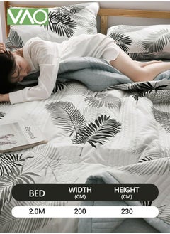 VAOdo Queen Size Quilt  Overall washable Soft Blanket  Washed Cotton Material Bed Quilt Soft and Breathable Lightweight for Spring Summer Autumn Air-conditioned Room Summer Quilt  - Image 3