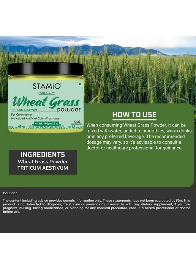 Wheat Grass Powder 100 Gm For Men & Women | Triticum Aestivum | Immunity | In Jar | In Jar 3.53 Oz