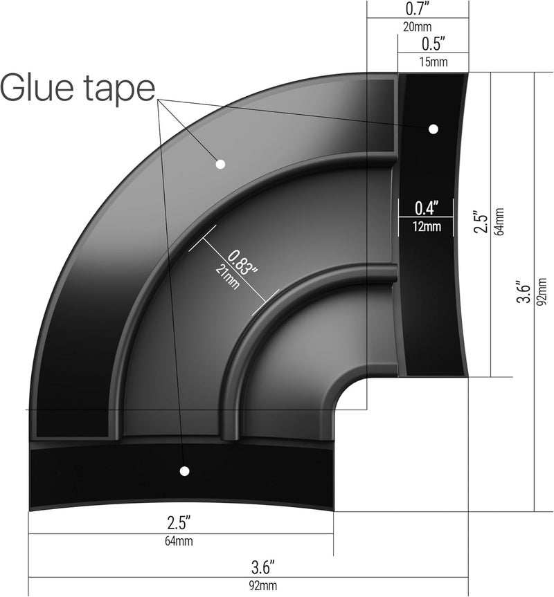 X-Protector Corners for Floor Cord Covers by - 4 PCS - Silicone Material - Black Color - Self-Adhesive - Compatible Only with Regular Version - Image 4