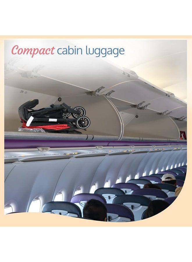 Luvlap Urbane Baby Stroller/Pram for Baby with 5 Point Safety Harness, Easy Fold, Air TravelFriendly Compact Design, Multi-Level seat Recline, Lightweight Stroller, 6 Months to 3 Years(Red &Black) - Image 4