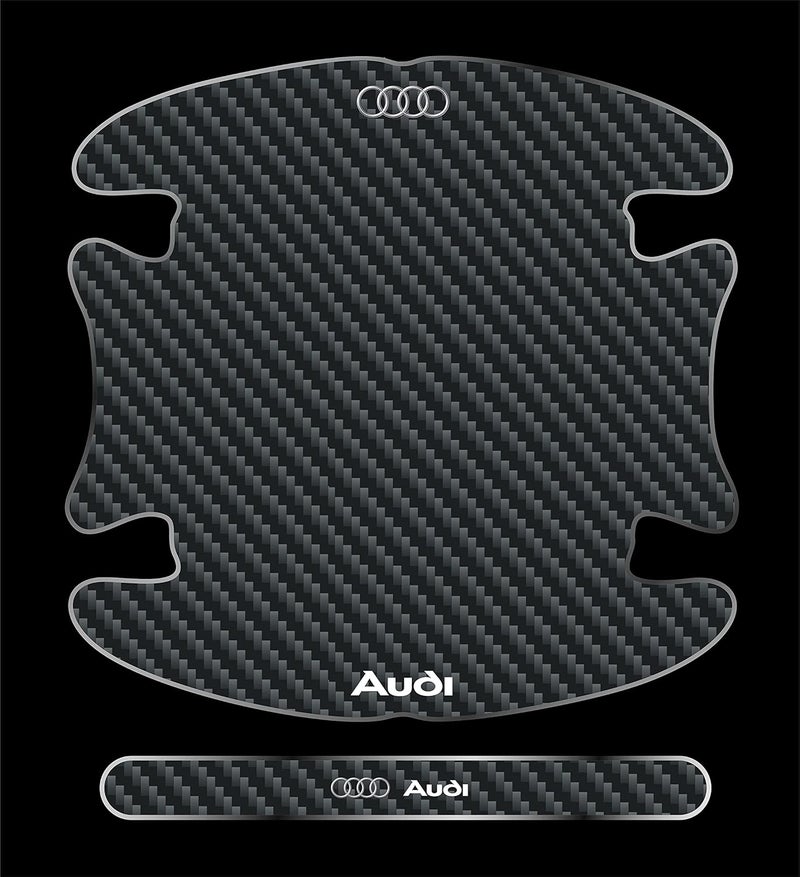 BIG FLAG 3D Gel Type Car Door Carbon Fiber Handle Cup and Handle Stripe Scratch Guard Sticker Universal for Specific Brand (Pack of 8) (3DDRSTCFSQVAR) (Aadi) - Image 1