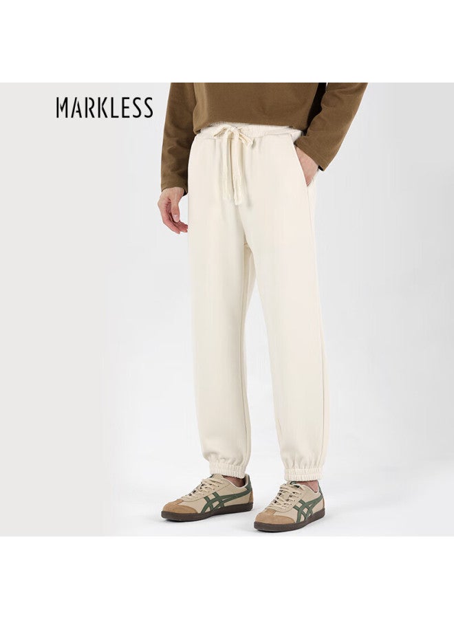 Markless Men's Sweatpants Autumn Winter Double-layer Heavyweight Casual Loose Fit Jogger Pants Versatile Sportswear 3846 Beige Xxl - Image 1