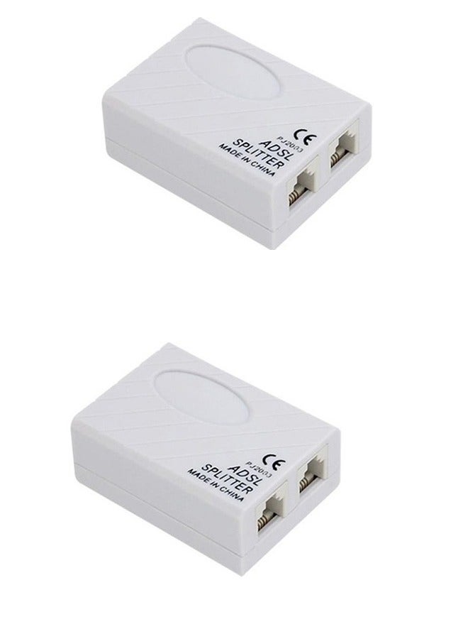 ADSL Broadband Modem Phone Line Splitter Filter pack of 2 White  - Image 1