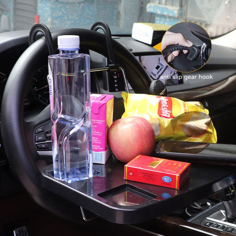 CPROSP Car Lunch Desk Portable, Car Desk Folding, Car Steering Wheel Seat Tray with Cup Holder, Car Seat Table for Writing, Working, Drinking, Dinning - Image 4