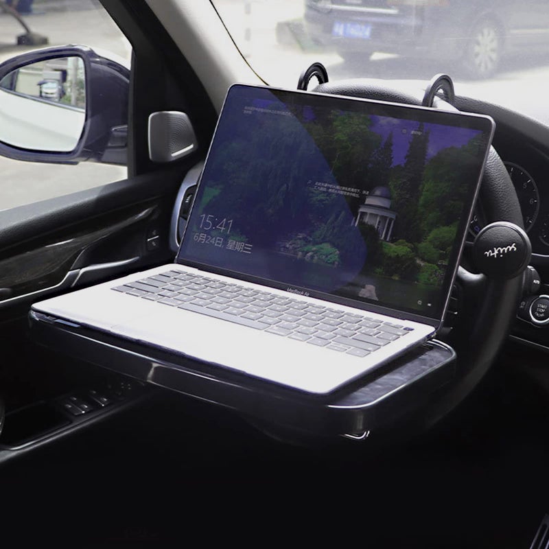 CPROSP Car Lunch Desk Portable, Car Desk Folding, Car Steering Wheel Seat Tray with Cup Holder, Car Seat Table for Writing, Working, Drinking, Dinning - Image 3