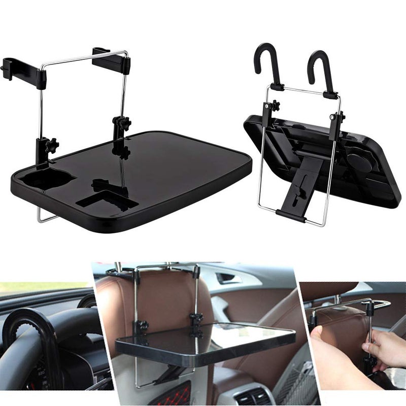 CPROSP Car Lunch Desk Portable, Car Desk Folding, Car Steering Wheel Seat Tray with Cup Holder, Car Seat Table for Writing, Working, Drinking, Dinning - Image 1
