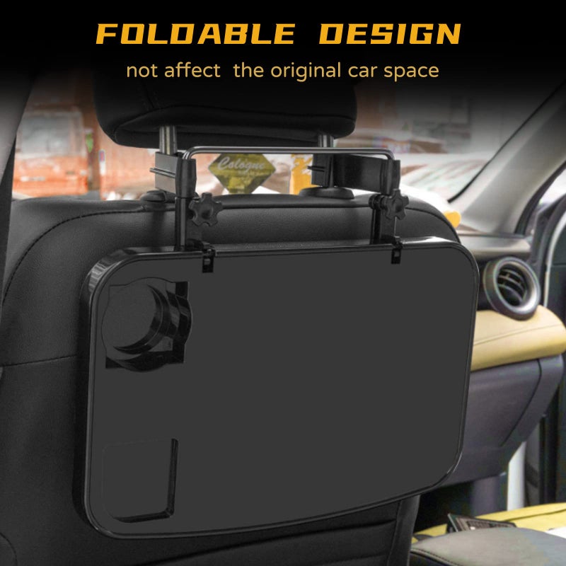 CPROSP Car Lunch Desk Portable, Car Desk Folding, Car Steering Wheel Seat Tray with Cup Holder, Car Seat Table for Writing, Working, Drinking, Dinning - Image 2