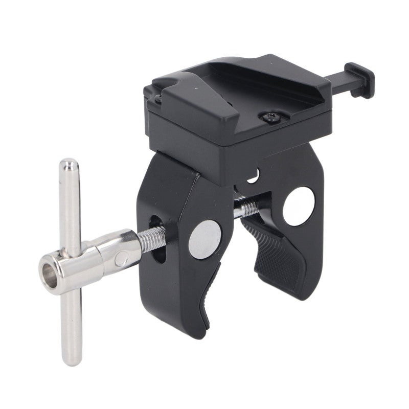 V Mount Battery Adapter Aluminum Alloy Quick Mounting Battery Clamp - Upgraded Metal Handle Adjustable Clamp Jaws with Anti Slip Pad for Light Stand Tripod - Image 2