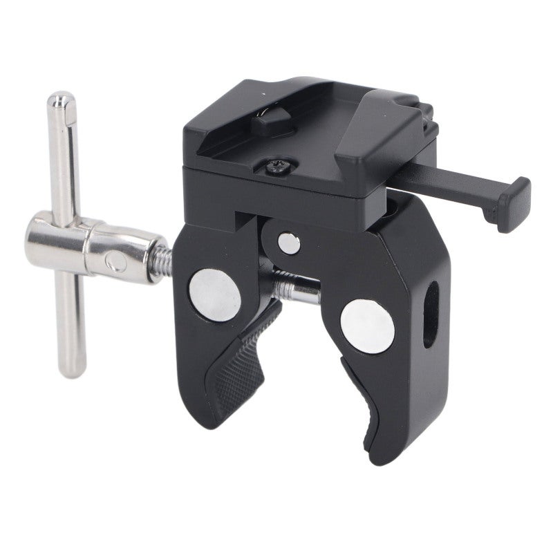 V Mount Battery Adapter Aluminum Alloy Quick Mounting Battery Clamp - Upgraded Metal Handle Adjustable Clamp Jaws with Anti Slip Pad for Light Stand Tripod - Image 5