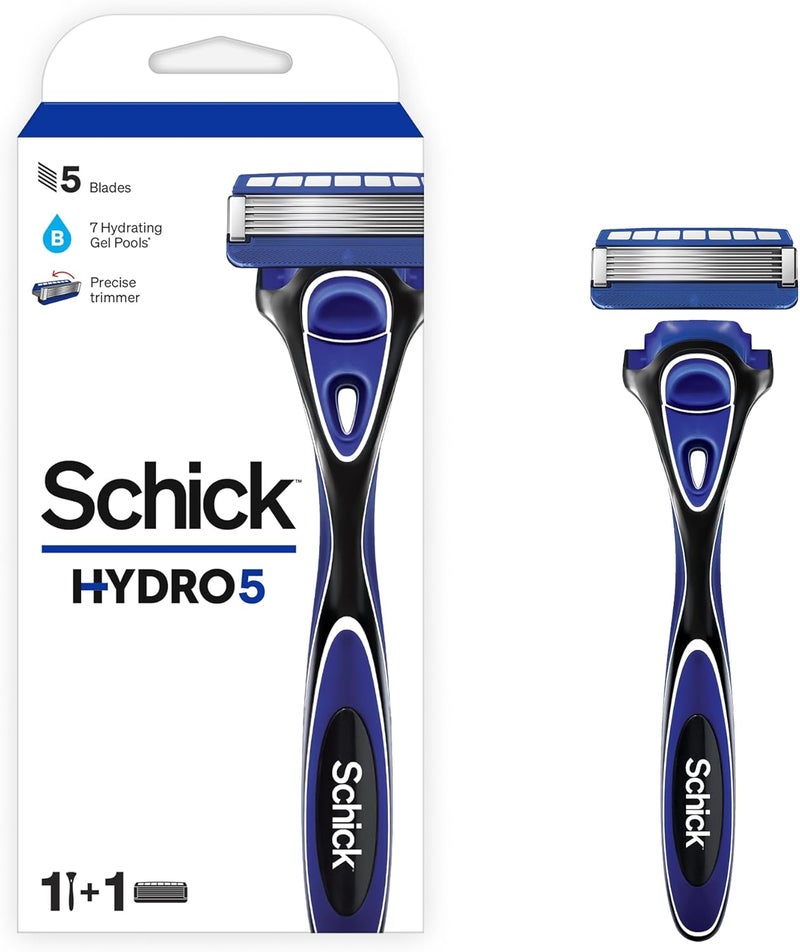 schick مجموعة شيفك هايدرو 5 للحلاقة مع 5 شفرات ألترا جلايد وحمامات جل مرطبة - Image 1
