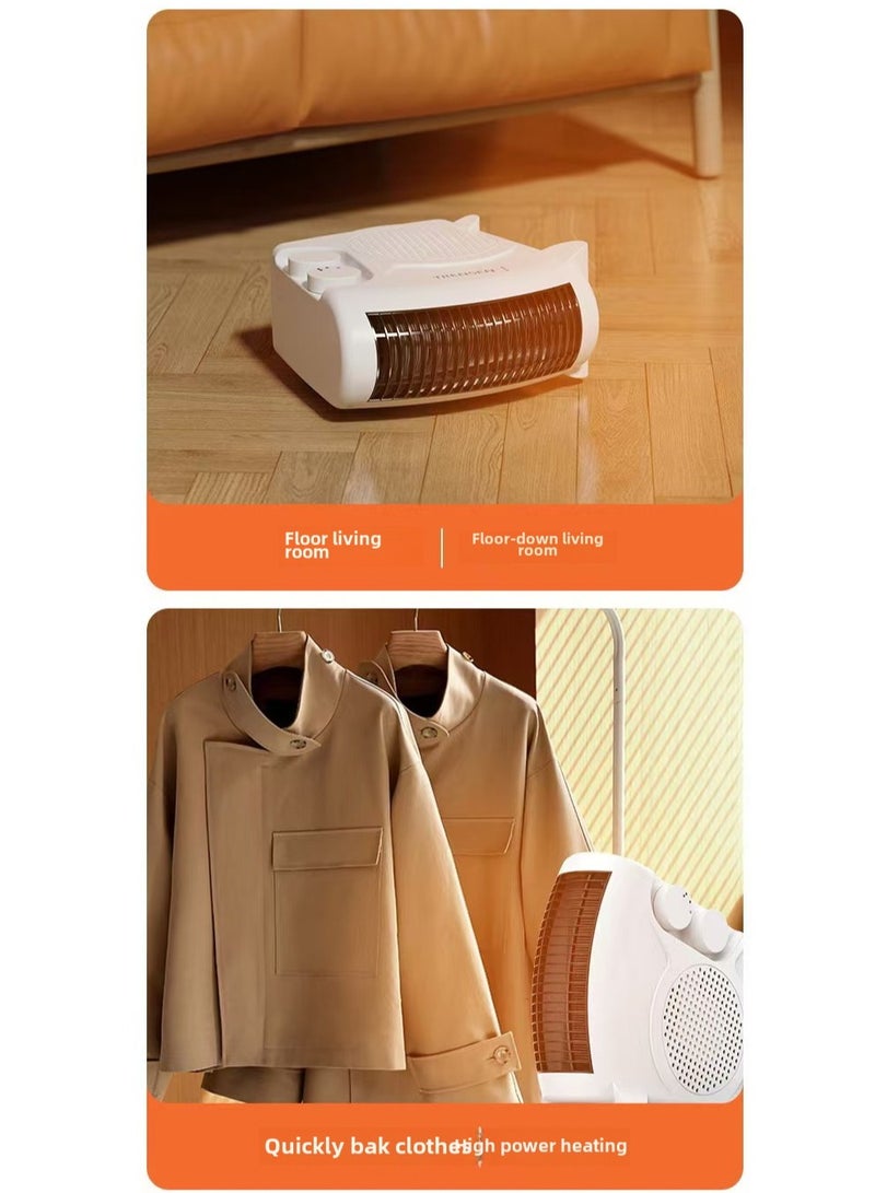 Electric Fan Heater 600 W, Space Heater For Home/Flat/Office, With 2 Heat Settings, Fan/Warm/Hot Function, Thermostat Control | Overheat Protection, Portable - Image 2