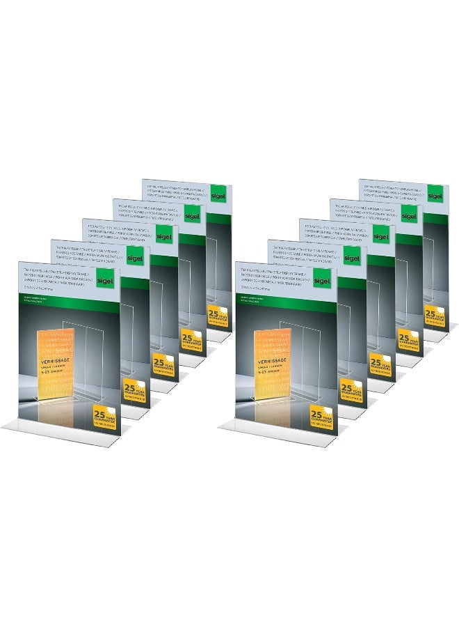 TPGP A4 Double-Sided Presentation Upright Sign Holder - Acrylic (Pack of 10) - Image 1