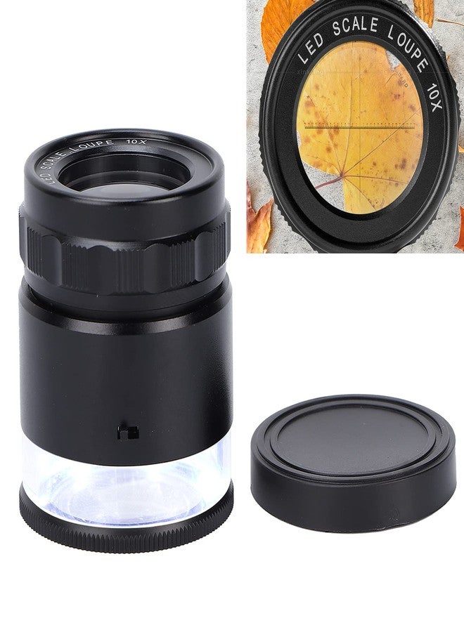 Ymiko 6 LED Measuring Magnifier,10X Loupe Measuring Magnifier Illuminated Jewelers Magnifying Glass USB Charging Magnifier for Jewelry Currency Stamps Textile Sewing Circuit - Image 1