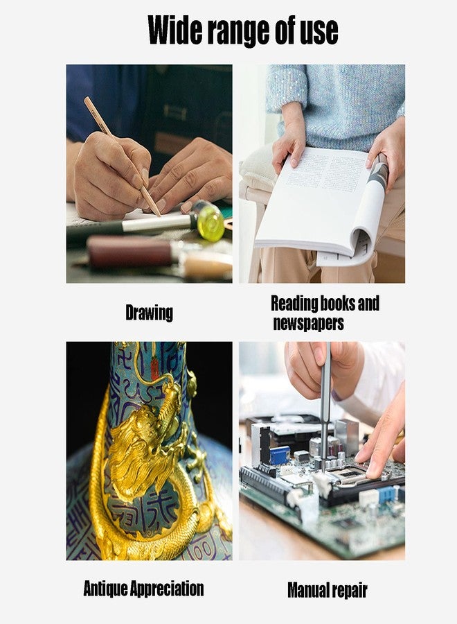 Ymiko 6 LED Measuring Magnifier,10X Loupe Measuring Magnifier Illuminated Jewelers Magnifying Glass USB Charging Magnifier for Jewelry Currency Stamps Textile Sewing Circuit - Image 2