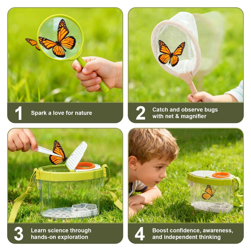 Dreamon Kids Gardening Tools & Bug Catcher Kit  2-In-1 Outdoor Toys With Wheelbarrow And Bug House  Stem Educational Toys For 3 Year Old  Birthday Gifts Outdoor Gifts For Kids 3-5 - Image 5
