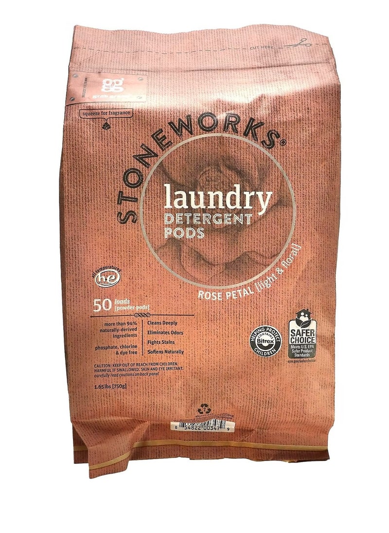 Grab Green - Laundry Detergent Pods Rose Petal 50 Loads 1.65 lbs 750 g - Image 1