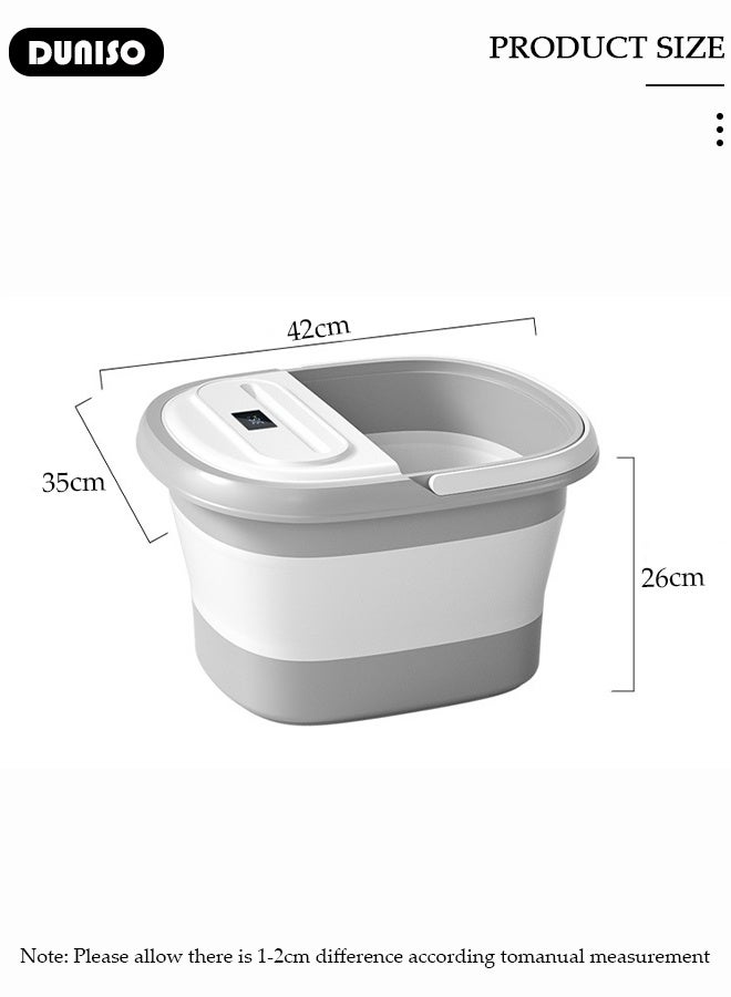 DUNISO Collapsible Foot Soak Tub Foldable Foot Bath Tub With Cover Large Capacity Foot Washing Basin Portable Foot Bath Basin for Soaking Feet Storable Plastic Foot Soaking Tub for At Home Relax Foot Spa Treatment  - Image 2