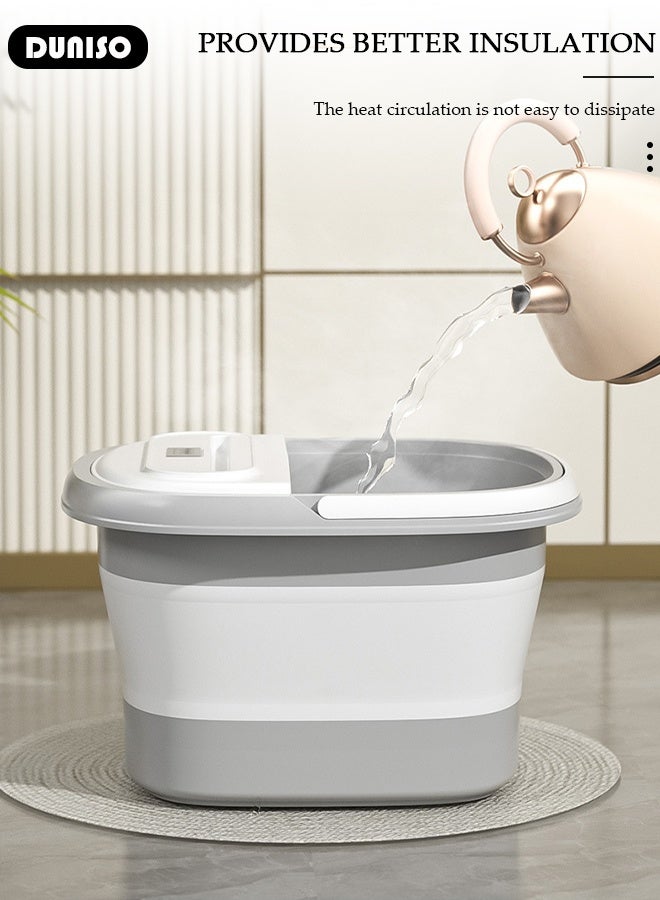 DUNISO Collapsible Foot Soak Tub Foldable Foot Bath Tub With Cover Large Capacity Foot Washing Basin Portable Foot Bath Basin for Soaking Feet Storable Plastic Foot Soaking Tub for At Home Relax Foot Spa Treatment  - Image 5