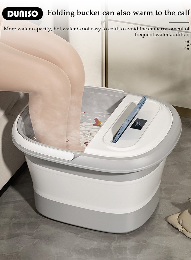 DUNISO Collapsible Foot Soak Tub Foldable Foot Bath Tub With Cover Large Capacity Foot Washing Basin Portable Foot Bath Basin for Soaking Feet Storable Plastic Foot Soaking Tub for At Home Relax Foot Spa Treatment  - Image 3