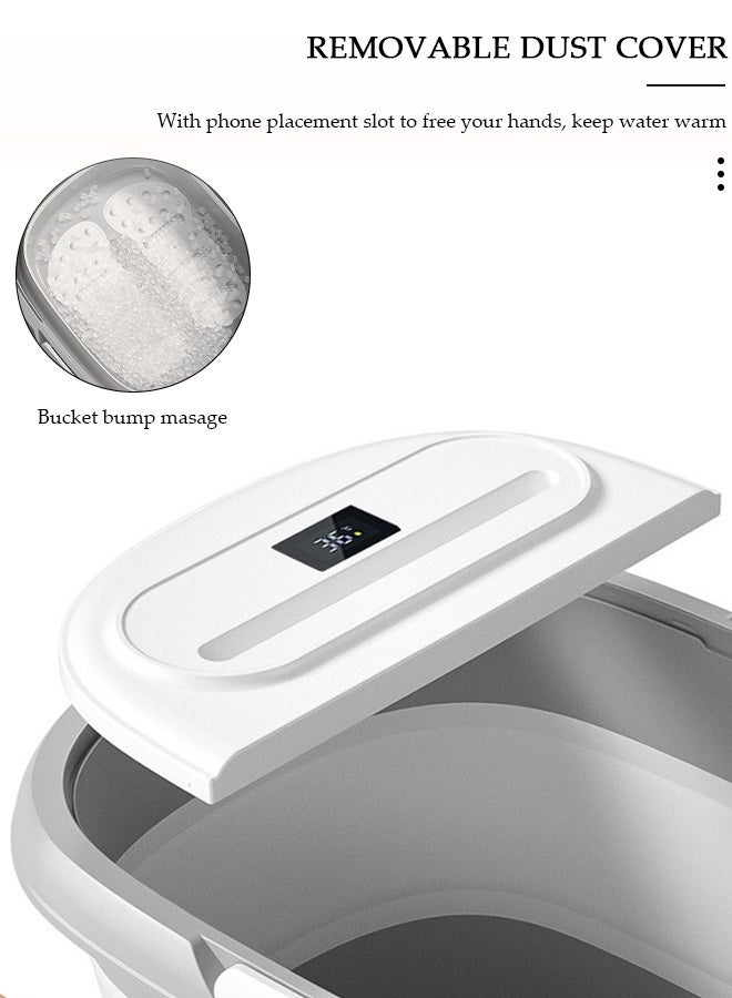 DUNISO Collapsible Foot Soak Tub Foldable Foot Bath Tub with Temperature Control & Massage Roller Foot Washing Basin Portable Foot Bath Basin for Soaking Feet Storable Plastic Foot Soaking Tub for At Home Relax Foot Spa Treatment - Image 5