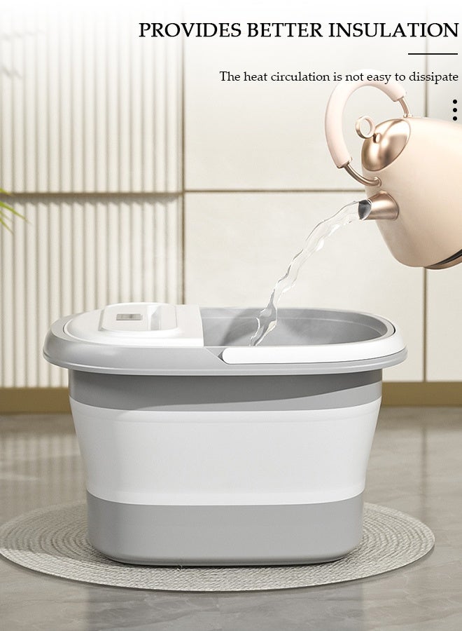 DUNISO Collapsible Foot Soak Tub Foldable Foot Bath Tub with Temperature Control & Massage Roller Foot Washing Basin Portable Foot Bath Basin for Soaking Feet Storable Plastic Foot Soaking Tub for At Home Relax Foot Spa Treatment - Image 4