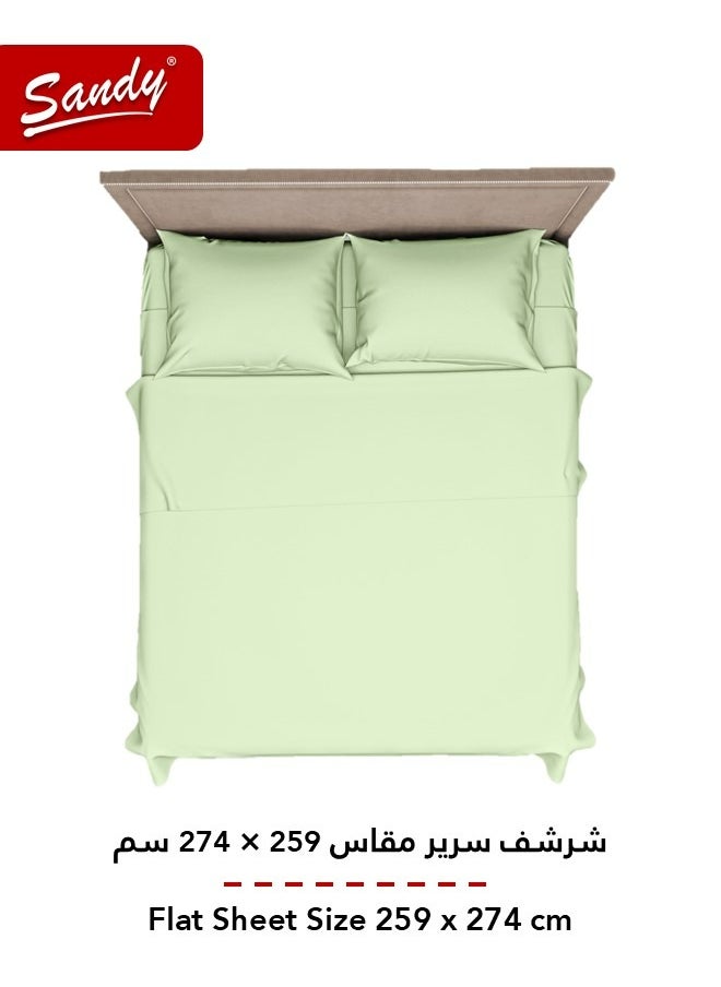 Sandy Sandy Premium Hotel Quality Flat Sheet and Pillow Cases, Bed Sheet 3 Pieces Set, Soft & Breathable and Cooling, King Size 274 x 259 cm, Green Tea  - Image 3