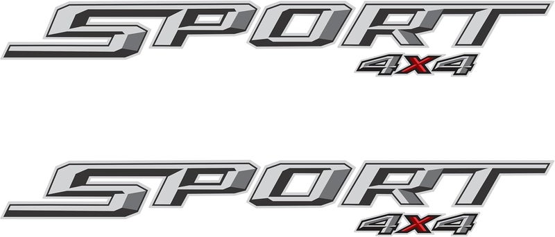 GOLD HOOK ملصقات جانب السرير Sport 4x4 المتوافقة مع Ford F150 XLT – ملصقات بديلة بلمسة نهائية معدنية متميزة (رمادي (16 بوصة × 2.2 بوصة)) هيكل معزز ومتين - Image 1