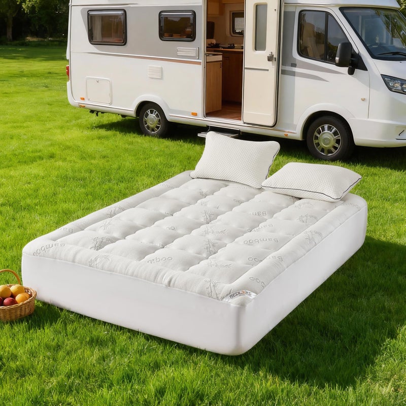 BEDLORE RV Queen Mattress Topper Viscose Derived from Bamboo,Pillow Top Mattress Pad with Stretchable Pockets for 6-18 inches Mattress, Soft Breathable Mattress Topper for Back Pain Relief - Image 4